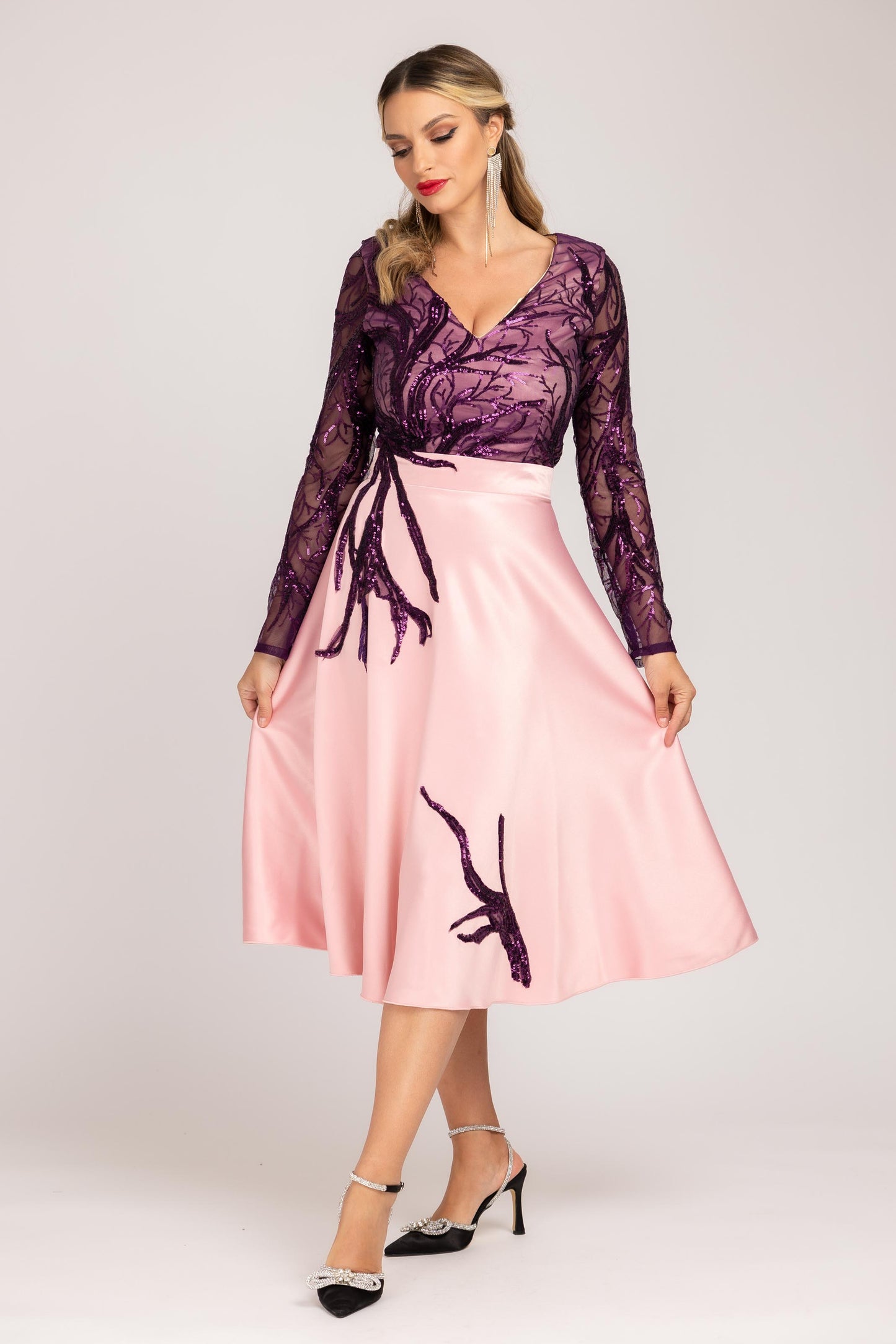 Rosenglitzertanz-Kleid