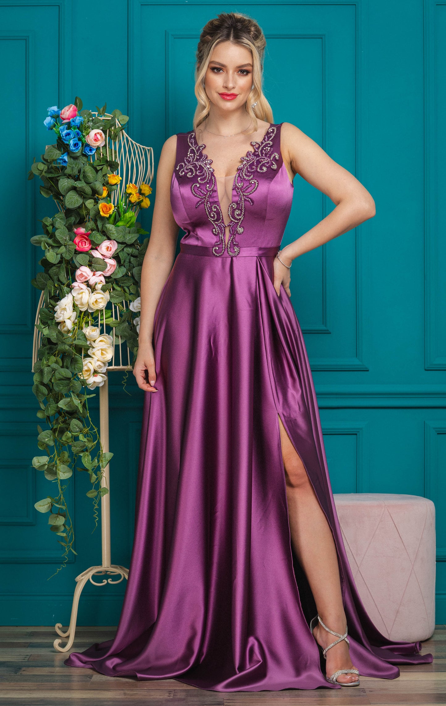 Lila Traumzauber-Taftkleid