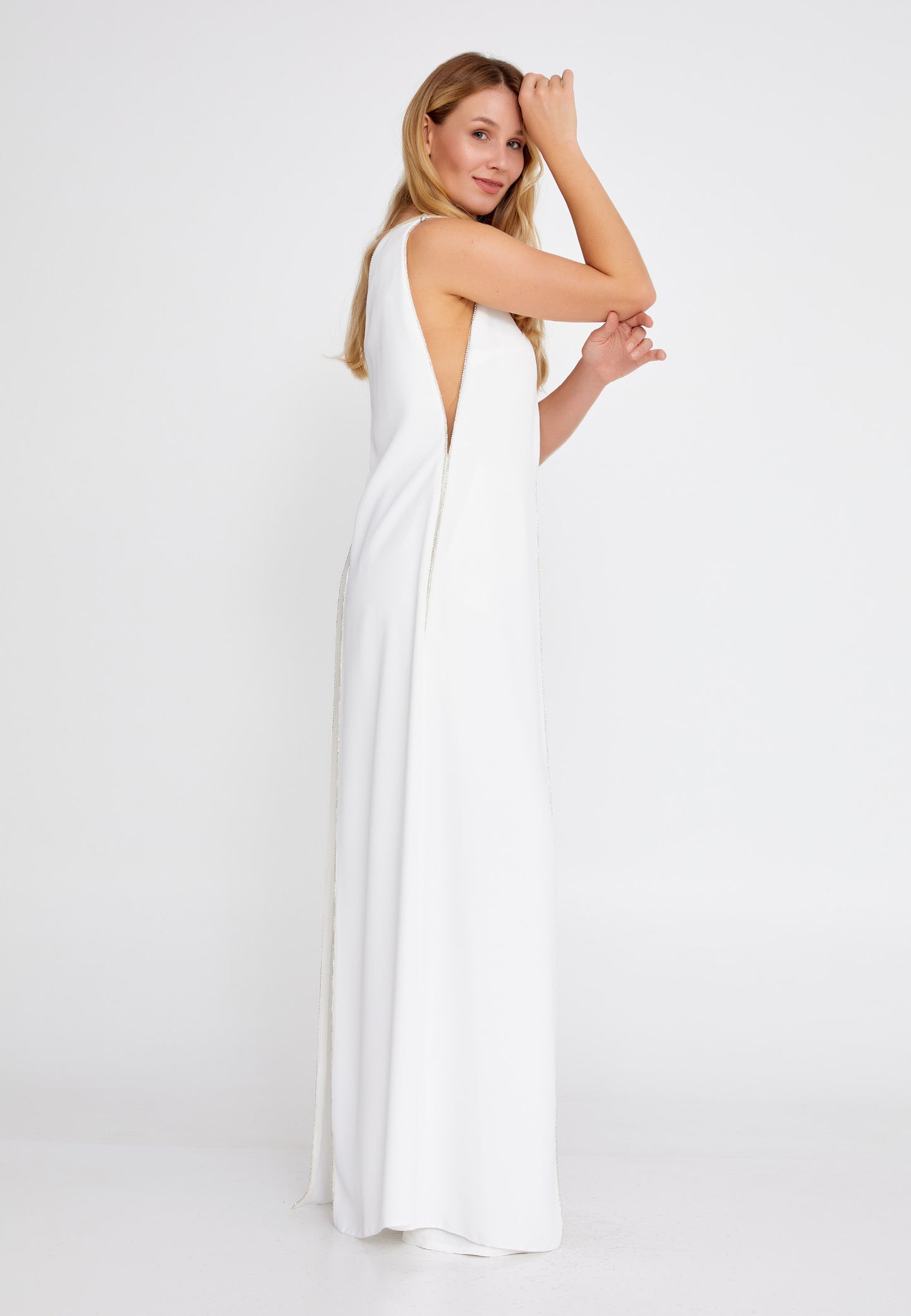 Weißer Glanzstein Jumpsuit