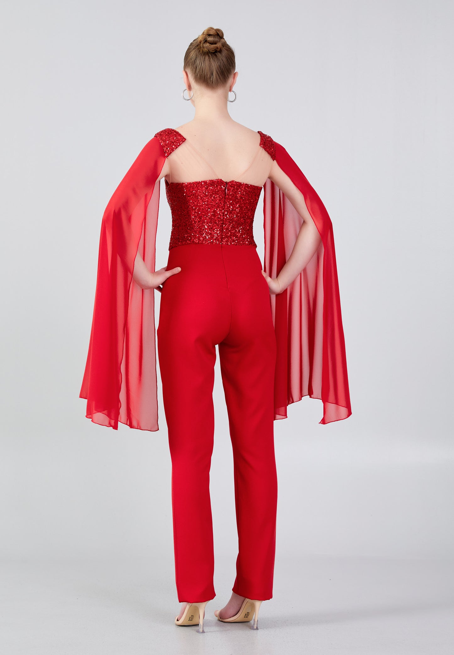 Flammende Flügelärmel Jumpsuit