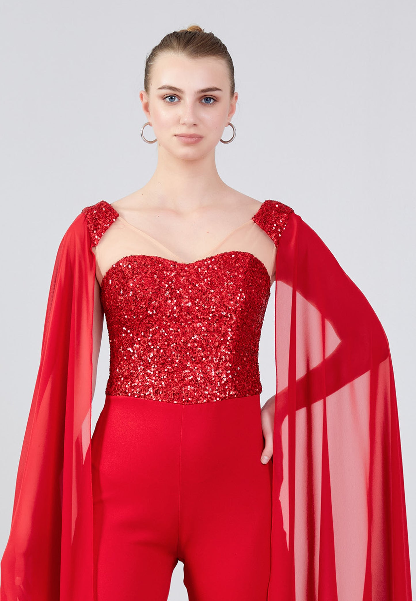Flammende Flügelärmel Jumpsuit