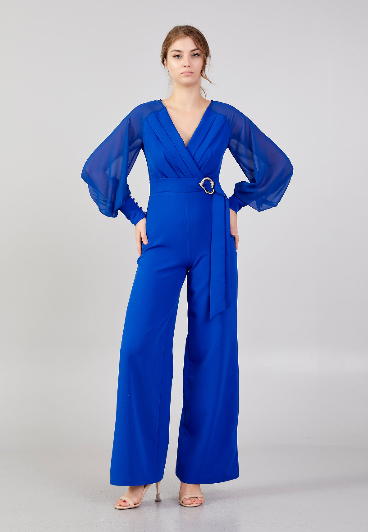 Himmelblaue Weite Jumpsuit