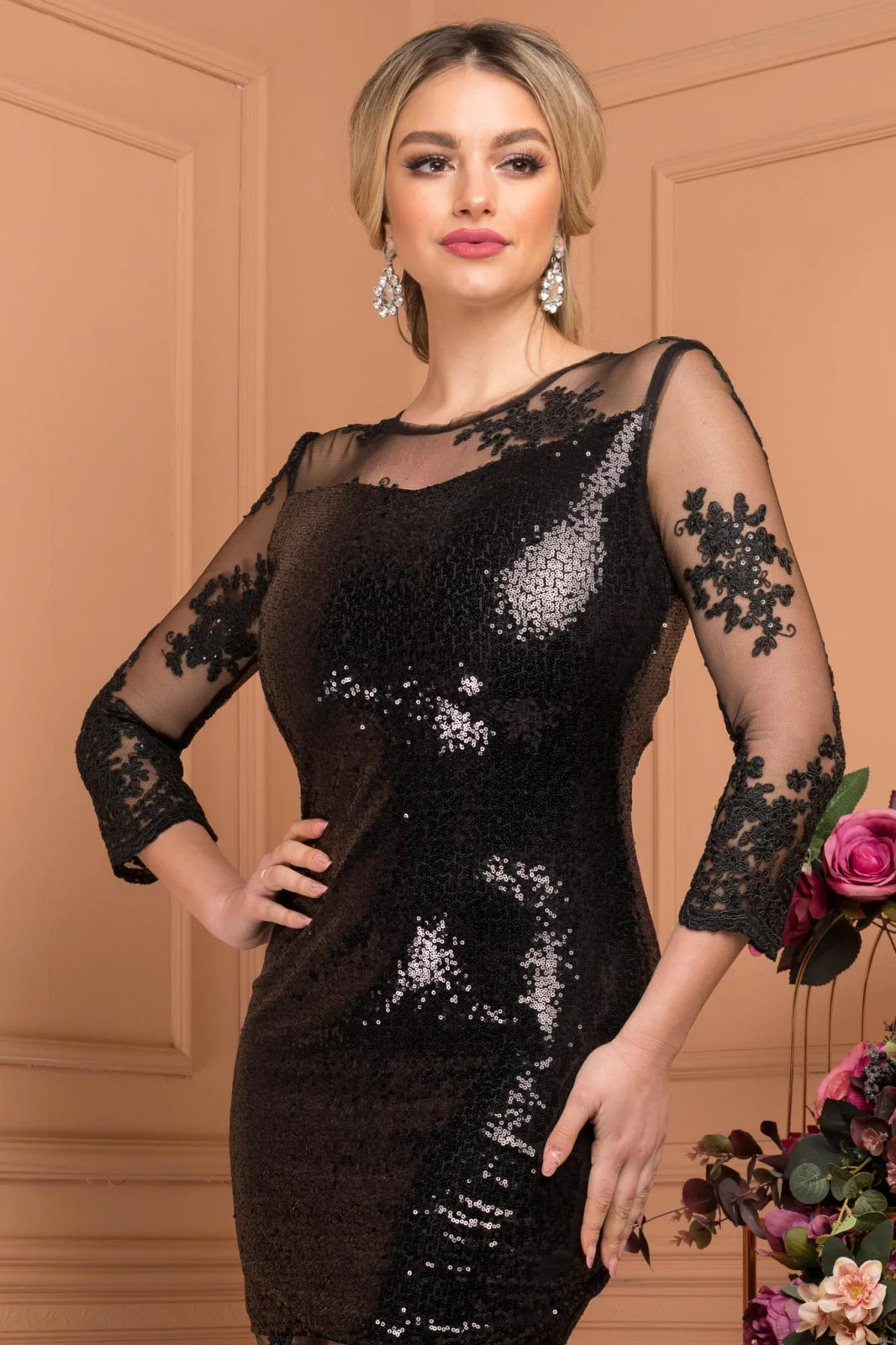 Midnight Glanz Paillettenzauber Kleid