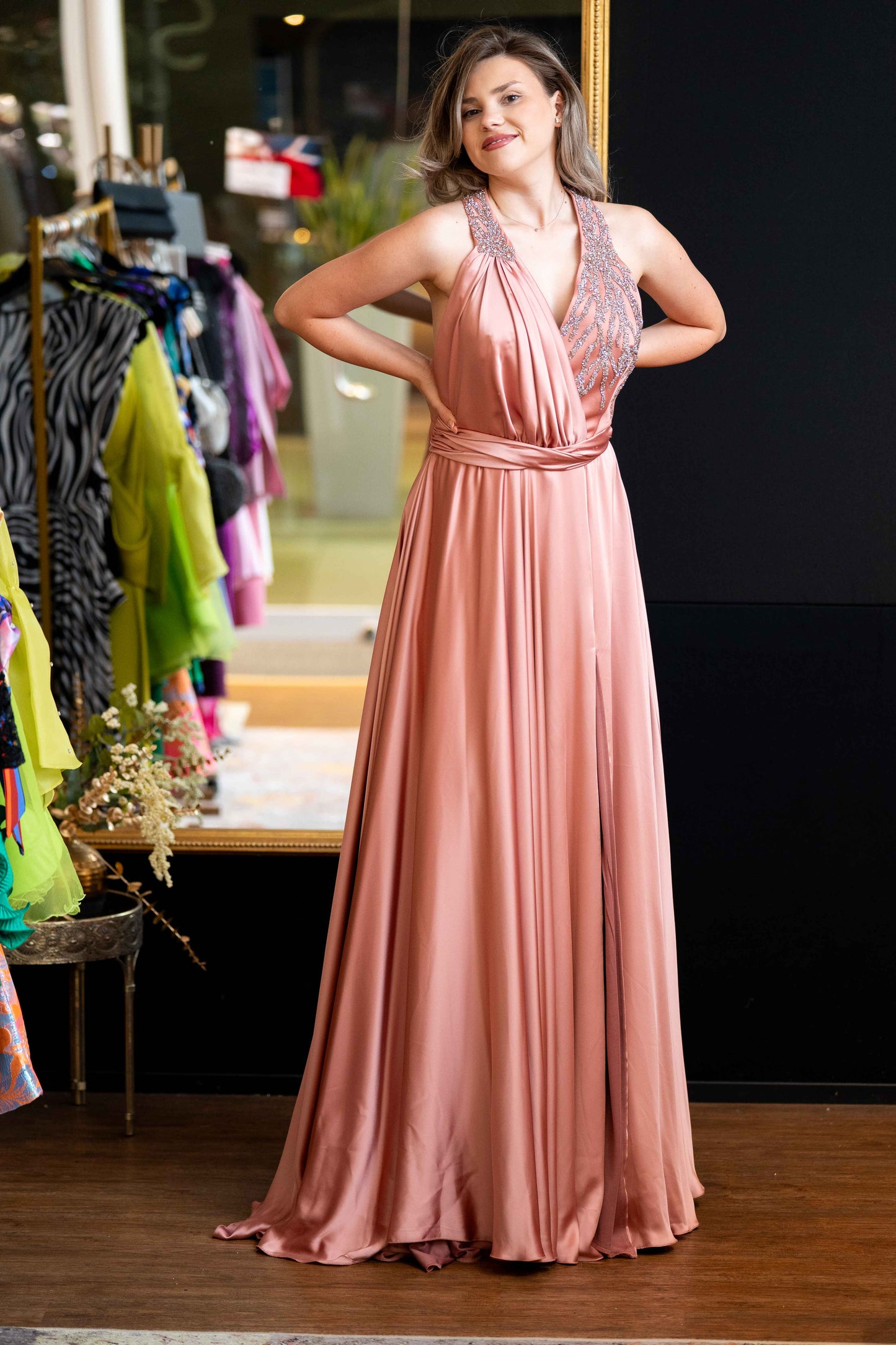 Elegantes Abendkleid "Peach Blossom"