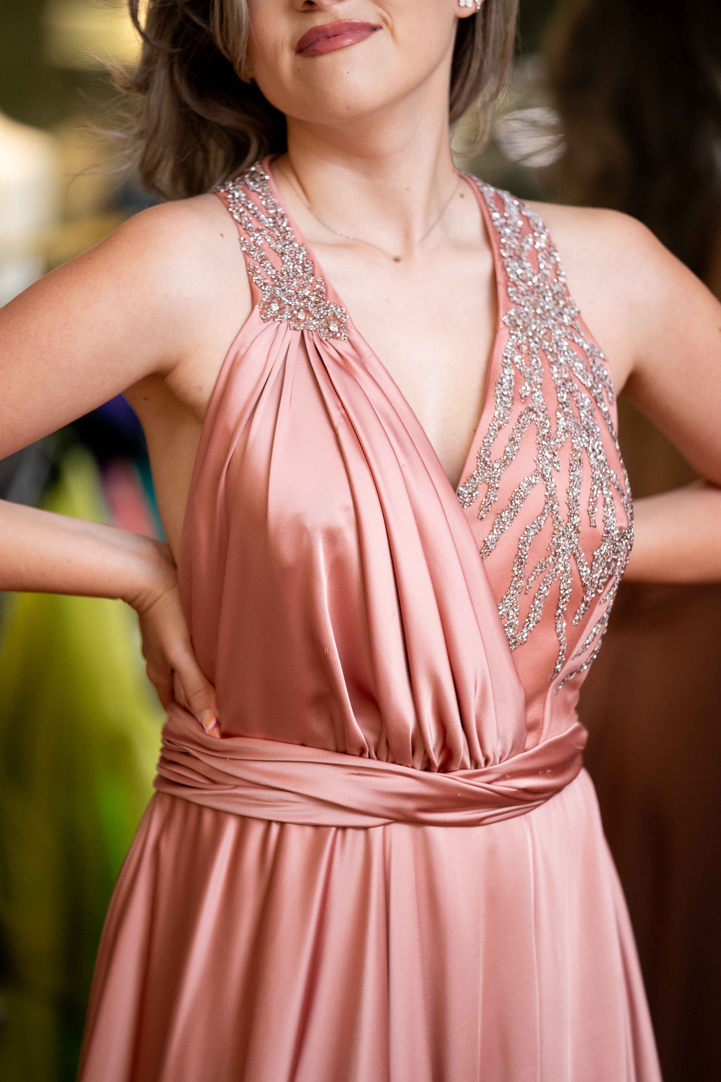 Elegantes Abendkleid "Peach Blossom"
